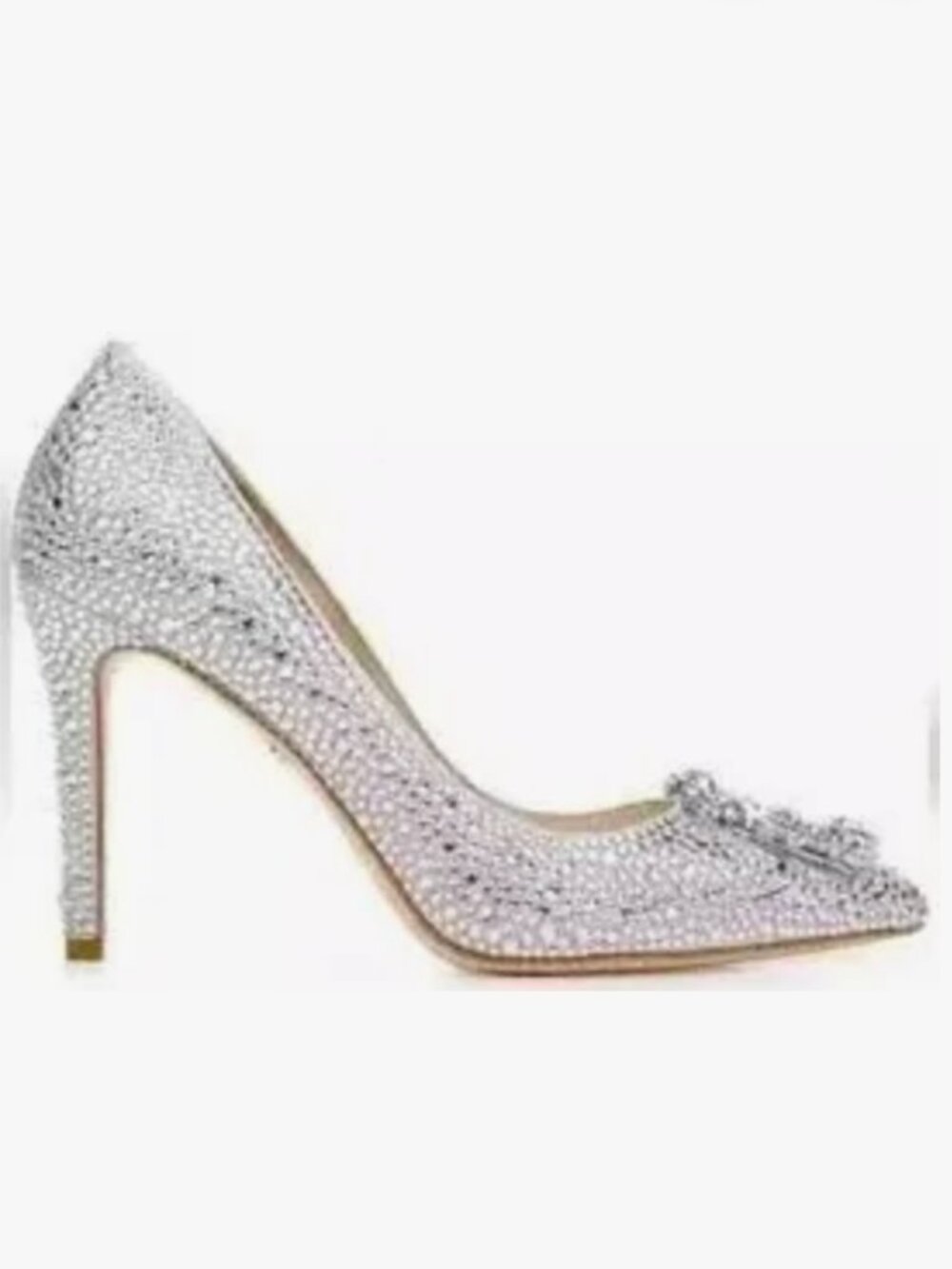New Badgley Mischka Cher II Women's Crystal Pumps in Silver Glitter - Size 9